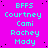 Static image with bright pink background displaying repeated text in cyan and white pixelated font across four