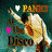 Animated contact sheet of 12 frames showing a Panic At The Disco-themed buddy icon with text, hearts, and color variations across multiple panels.