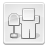 Pixelated grayscale icon showing a simplified desk lamp and rectangular frame on a light background with subtle shadowing.