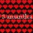 A static pixel art image composed of red heart shapes on a black background with repeated text reading "Samantha" in light pink.