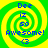 Four identical pixelated display a green and yellow spiral background with blue text reading "Dee iz so Awesome!" and a blue '3' symbol