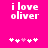 Pixelated text 'i love oliver' on bright pink background with five heart symbols below, two versions showing different heart positions.