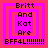 Four identical pixelated images of a pink and red layered square with text reading "Britt And Kat Are BFF4L!!!!!!!!" in black pixelated font.