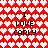 Red background with white heart pattern and black text "I LOVE CARLY" repeated in four positions.