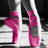 A four- with pink, black-and-white, and gray sections showing ballet shoes and text