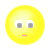 Yellow circular face with gray eyes and pink mouth showing various expressions including closed eyes, open eyes, smiling, blushing cheeks, and a tear.