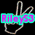 Four distinct pixelated images arranged in a on a black background, each with overlaid text in bright cyan and magenta