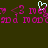 Pixelated text in pink and white on dark green background with a light blue cursor icon above the word 'meg'.