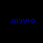 Blue pixelated text 'JAYY:D' displayed on four distinct background colors: black, gray, white, and dark gray.