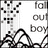 Animated icon featuring multiple with text and images related to 'Fall Out Boy', including a mountain graphic, band members' faces, and a road sign
