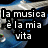 Pixelated image with Italian text overlay on a blue and white background featuring abstract shapes.