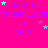 A bright pink background displays repeated text and star symbols in blue, cyan, and purple hues with animated color shifts.