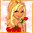 Pixelated cartoon woman with blonde hair holding red rose, pink clouded background, four text reading 'I Love You For Ever And Always' in red font