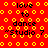 Red background with yellow circular patterns and black text reading "love to dance 'studio 7" repeated in two vertical