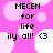 Pixelated pink background with white circles and black text reading "MECEN for life ily all! <3" in four identical quadrants.