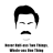 Pixelated grayscale image of a stylized human face with short hair, closed eyes, and a mustache, set against a plain white background.