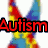 A colorful DNA double helix icon with red text reading 'Autism' overlaid on the left side, transitioning to a partial view of the same helix without visible text.