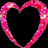 Two overlapping pink pixelated hearts with white text reading 'class of 2013' inside the right heart on a black background.
