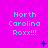 A bright pink background displays three of 'North Carolina Roxx!!!' text with blue pixelated symbols changing across frames