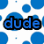 Animated icon with blue, green, orange, and pink dots on white background; text 'dude' in blue, 'sweet' in yellow, 'dots!' in purple.