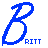 Four pixelated stylized B letters in blue, green, pink, and red with 'RITT' text below each, arranged in a on white background