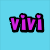 Four pixelated 'vivi' text icons arranged in a , each on a solid background with distinct color variations