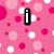 Pink background with scattered red and white circles, black-outlined white text reading 'i love brent' in three separate segments.