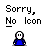 Pixelated static image showing text and a small character icon on gray background.