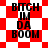 Four identical display bold black text "BITCH IN DA BOOM" over red and white checkered backgrounds with varying diamond patterns