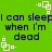 Green background with repeated black text "I can sleep when I'm dead" and white pixelated square icons scattered across the image.