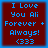 Four identical pixelated text arranged in a , each displaying blue text on dark red background with light blue border