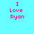 Pixelated text "I Love Ryan" in pink on light blue background with green rectangular overlays shifting across the