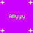 Purple background with white pixelated text 'Allyyy' repeated four times and scattered white star shapes.