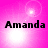 A pink background with four displaying the name "Amanda" in black text, each showing a different bright light effect