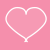 Four heart shapes with white outlines on a pink background, varying in size and position.