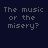 pixelated text and musical note icons on a dark blue background, with some text characters changing across frames