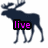 A dark blue moose silhouette with purple text overlays on a white background, showing sequential animation frames.