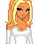 Pixel art contact sheet showing a female character with blonde hair, blue eyes, and white long-sleeve top paired with dark pants featuring silver patterns across multiple frames.