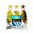 Pixelated icon displays Manchester City crest with three stars, eagle wings, shield, and light blue jersey below.