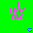 Green background with pink pixelated text reading "I LOVE CLC" and two blue heart icons at the bottom.