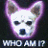 A 48x48 pixel buddy icon featuring a stylized dog head with purple outline and white face, paired with text reading "Bruiser Woods, Chihuahua" on the right side of a contact sheet layout.