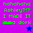 Pixelated green text on purple and blue backgrounds with a star symbol, displaying 'hahahaha Ashley?!? I MADE IT imma dork' in two variations.