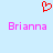 Red pixelated heart symbol above two instances of the name 'Brianna' in pink pixelated text on a light blue background.