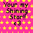 A static image with a bright pink background covered in yellow stars, displaying repeated text "Your my Shining Star!!" and heart symbols.