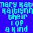 Pixelated text repeats across a blue and yellow background with cyan lettering, forming a of identical phrases