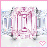 A pink and white pixelated icon with a heart symbol in the bottom right corner, showing subtle animation changes across frames.