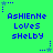 Green background with blue pixelated text reading "AshIEnNe Loves sHelby" repeated in a , surrounded by small star and dot patterns