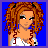 Pixelated character with curly red hair and white top against blue background, labeled Danielle Lous.