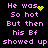 Pixelated text in pink on black background with yellow heart and starburst animations.