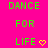 A bright pink background displays green text reading "DANCE FOR LIFE" with yellow heart and arrow symbols, transitioning between different symbol states.
